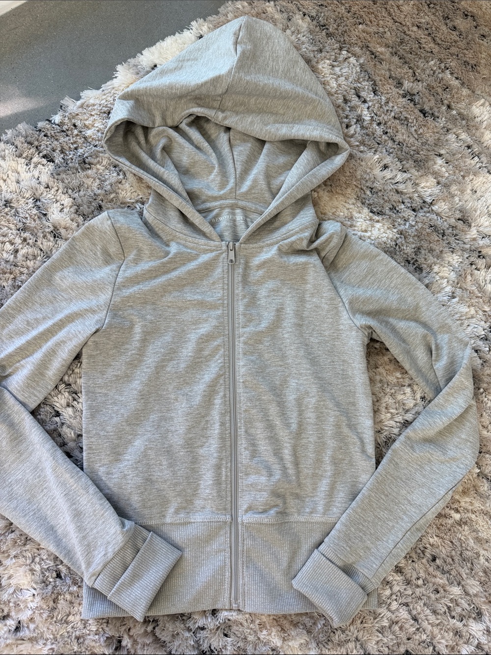 WeWoreWhat Lightweight Gray Zip-Up Hoodie Jacket